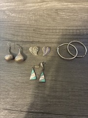 Vintage Earring Bulk LOT (4) Pairs Sterling Silver .925 14 Grams