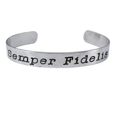 Vintage H&H Sterling Silver 925 | Semper Fidelis Marine Cuff Bracelet | 6.5″