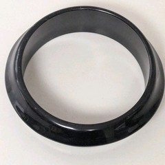 Vintage black bakelite bracelet MCM Modern “Swirl” Round Bangle
