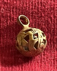 Vintage Miniature Cage Pendant Gold Tone
