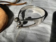 Modernist Norway Anna Greta Eker AGE Sterling Silver jester bracelet bangle