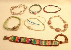 Unique Bracelets Lot of 8 Vintage Mixed Materials