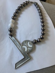 Ben Amun Vintage 1990’s Y2K Necklace Modern Abstract Couture Runway Box Closure