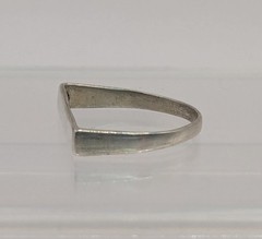 Sterling 925 silver Unusual Flat Bar Topped Ring Band