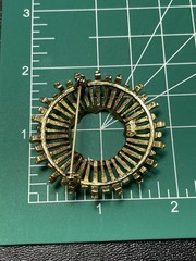 CELEBRITY Signed Vintage 2” Circle Burst Gold Tone Metal Brooch Pin