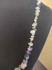 Necklace Jade Rose Quartz Amethyst Rock Crystal Black Agate Handmade Vintage