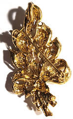 VINTAGE STUNNING MULTICOLOR CRYSTAL FLORAL PIN BROOCH OR PENDANT