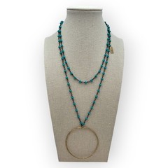 Meghan Bo Designs Turquoise Beaded 36” Lariat Necklace