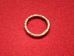 Large Antique Gold Filled SPLIT RING 17.3or Albertina Watch FOB Finding #2