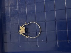 Vintage Charm Holder Hanger Butterfly Pendant Display Yellow Gold WITH CHARMS!