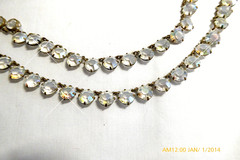 VINTAGE CLEAR OPEN-BACKED AB CRYSTAL DOUBLE ROW NECKLACE