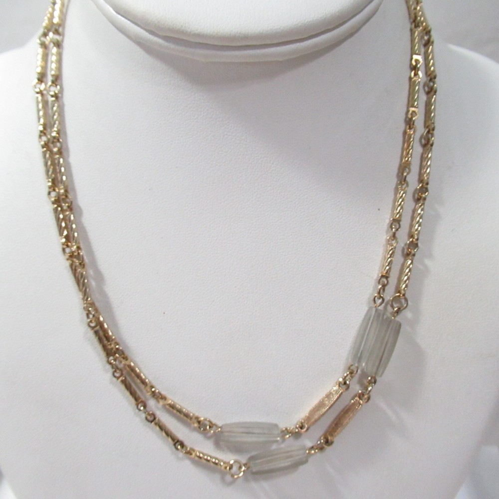 Vintage Lucite and Gold Tone Link Emmons Necklace
