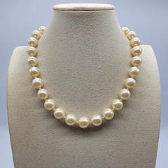 Vintage Faux Pearl Beaded Classic Necklace 19″