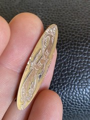 English Sydenham Brothers Sterling Hallmark Gold Filled 9k Top BABY Brooch c1900