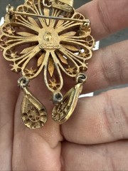 Vintage stunning Francois pin brooch MISSING RHINESTONE