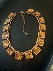 Vintage Estate Matisse Renoir Copper Enamel Necklace Choker Magnificent!