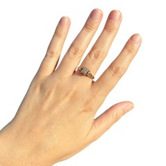 1930s Art Deco 10K Gold Diamond Engagement Ring Two Tone Illusion Sz 7.25