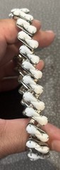 Vintage Silver Tone White Rhinestone Expandable Bracelet