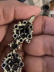 Vintage Signed Hollycraft Mid Century Copyright 1954 Blue Rhinestone Bracelet