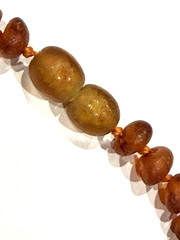 ANTIQUE BALTIC AMBER HAND KNOTTED BEAD 18″ NECKLACE SCREW ESTATE FIND TESTED