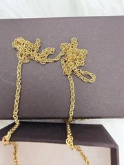Authentic CELINE Paris Gold Tone Bow Crystal Pendant Necklace 26 in.