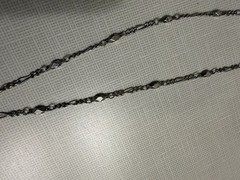 Nordstrom VCLM Signed Pearl & Rhinestone Mini Purse Figaro Chain Necklace 22”