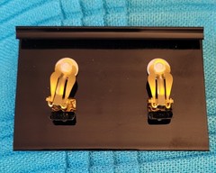 VTG-1995 “Angels of Love” Gold Tone Floral Heart & Rhinestone Earrings By Jane