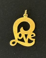 Vintage Love Pendant Gold Tone No Chain