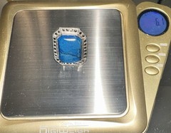 Antique/Vintage Sterling Silver Lapis Lazuli And Marcasite Ring. Art Deco