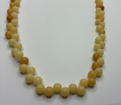 Vintage Necklace Acrylic Beaded Honey Beige Ivory Cream Offset Strung Retro