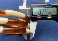 Vintage Amber Honey & Cream Lucite Bangle Bracelets Set of 3 (8-1/8” Inside Cir)