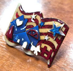House Pins by Lucinda USA Patriotic 4th of July American Flag Pin / Brooch