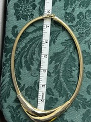 Vintage Gold Tone Omega Collar Necklace Flexible Ribbed Choker