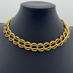 Vintage Napier Gold Tone Choker Link Chain Necklace Pat Number Mint