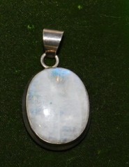 Sterling Silver Blue Moonstone Large Oval Pendant 20x24mm 9f 99