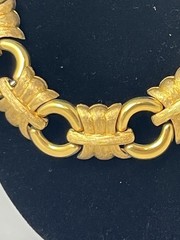 Vintage Gold Tone Anne Cline Statement Link Necklace
