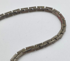 Vintage Silver Tone Box Chain Necklace, 15 In 2.5mm Spring Ring