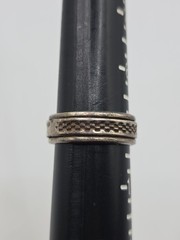 Vintage Sterling Silver 925 Mexico Geometric Spinner Band Ring Size 9 7.4g