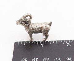 925 Sterling Silver Vintage Decorative Piece Etched Big Horn Sheep Charm TR4079