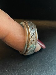VTG 925 Sterling silver spinner band rope style ring Sz 6 TF –85 Mexico preowned