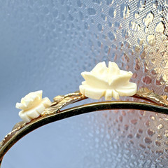 Van Dell 1/20 12k Gold Filled Flower Floral Bangle Bracelet Vtg Gorgeous Read!