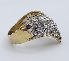 Vintage Ring Lot 5 Pc Estate Rhinestone Crystal Costume Wearable Craft Harvest