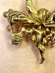 Rare Kirk’s Folly Fairy/Angel w/ Aurora Borealis Crystal Balls & Heart Brooch