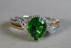 Bradford Sterling Silver 18KT Gold Plate Helenite Ring 3.2g Size 10 #B185