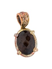 DWECK SMOKEY QUARTZ PENDANT VINTAGE HINGED CLIP SIGNED