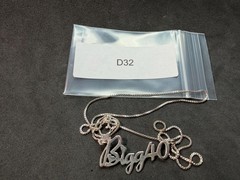 4.50g Vintage Sterling Silver 925 Bigg40 Script Pendant Chain Necklace 21 in M