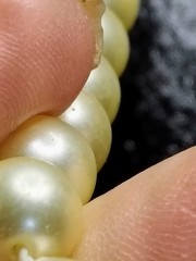 N500 Sterling Silver Clasp Faux Pearl Necklace 53g Ivory 9mm Vintage