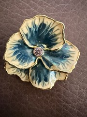 Joan Rivers Brooch Lot Garden Party Enamel Interchangeable Flower Bird Gold Tone