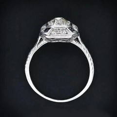 2.5Ct Art Deco Style Lab Created Diamond Sapphire Wedding 14K White Gold FN Ring