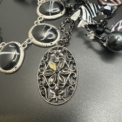 Vintage Black Silver Tone Jewelry Lot Cookie Lee Gothic Boho Y2K 9 Pc